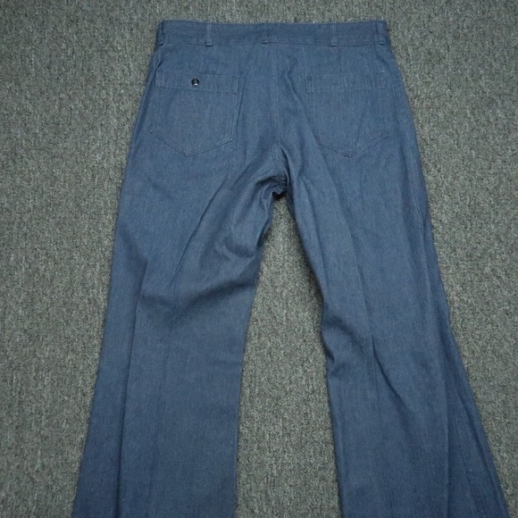 VINTAGE Seafarer Jeans Men 34x31 Blue Bell Bottom Wide Leg Navy Denim - Picture 5 of 12